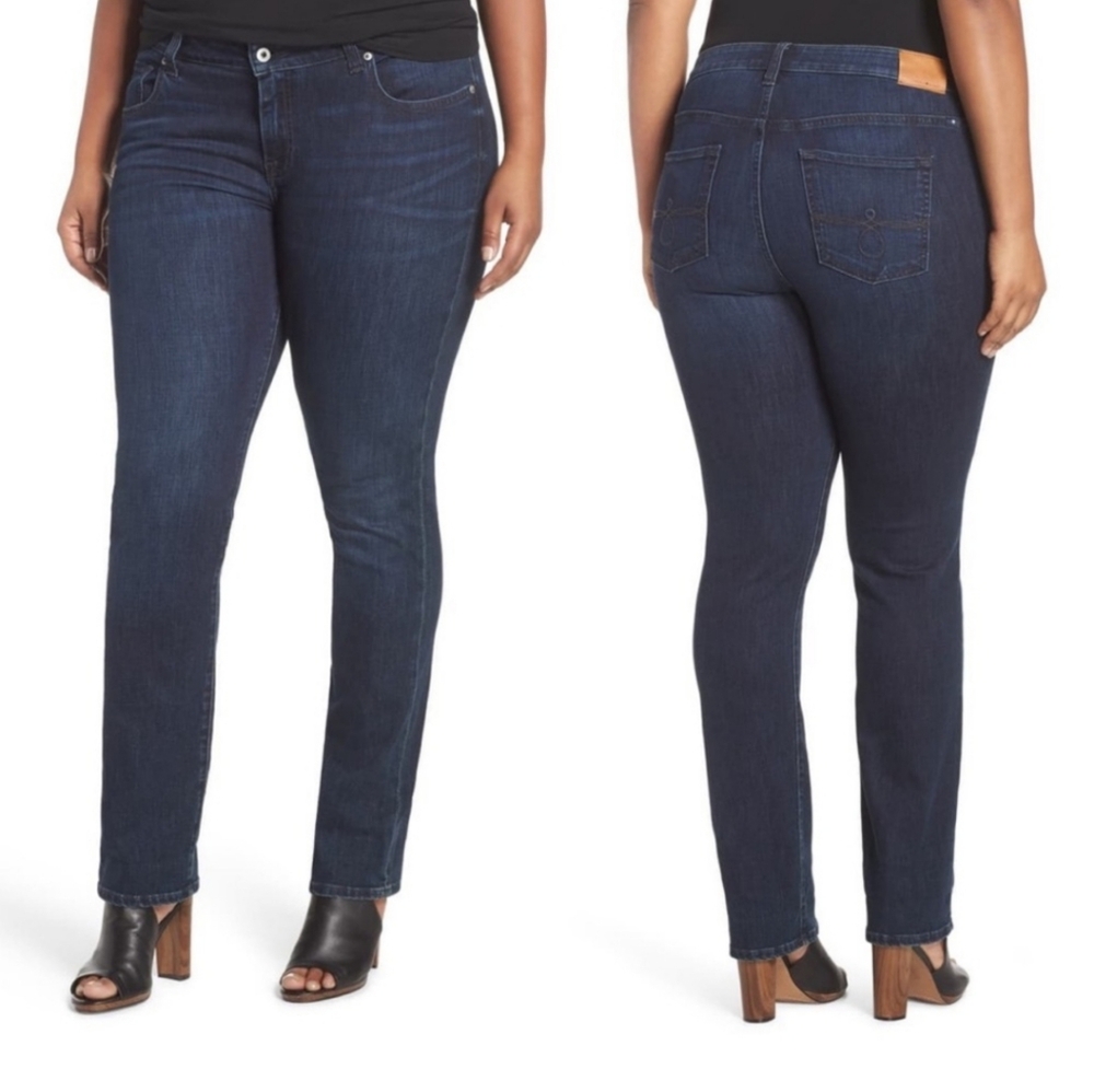 Lucky Brand Ginger Straight Leg Jeans Dark Wash High Rise Size 20W R